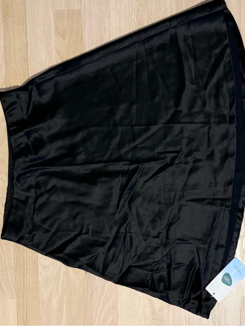 OGL Classic Black Satin Midi Skirt